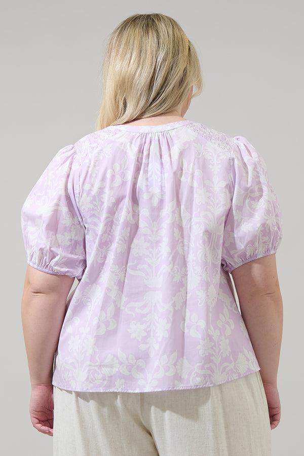 Sugarlips Emme Floral Zuri Smocked Top Curve