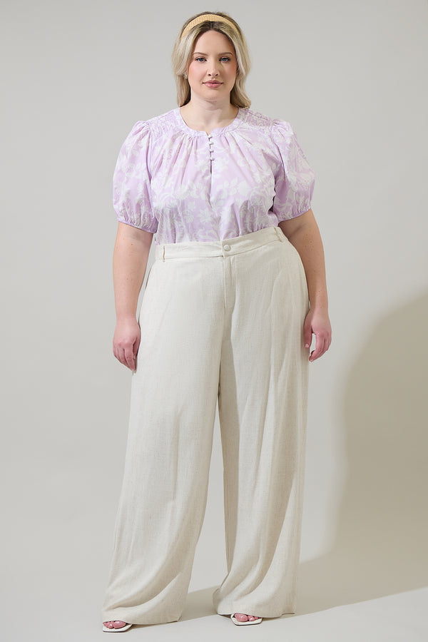 Sugarlips Emme Floral Zuri Smocked Top Curve