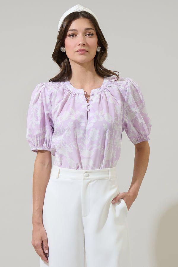 sugarlips Emme Floral Zuri Smocked Top