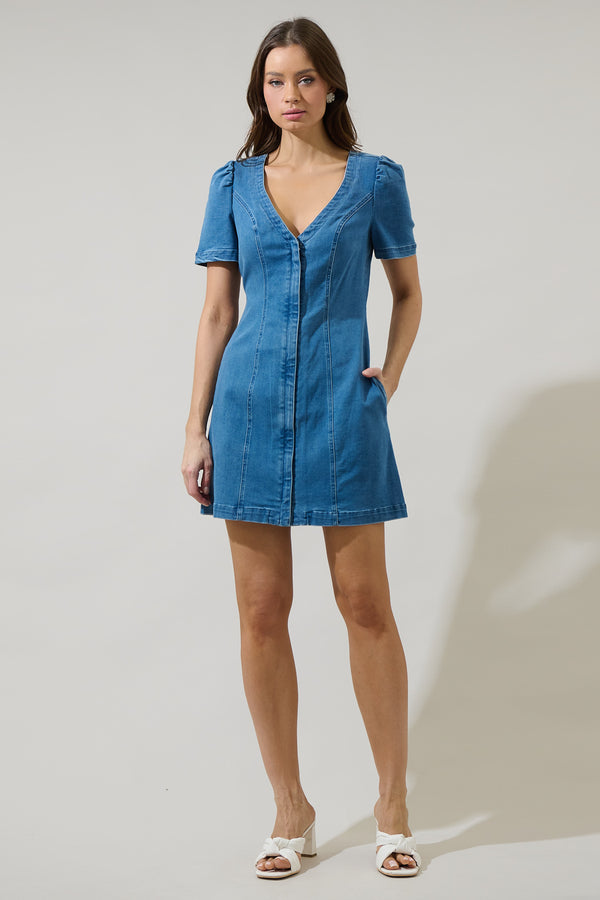 Sugarlips Emmet Jackson Denim Mini Dress