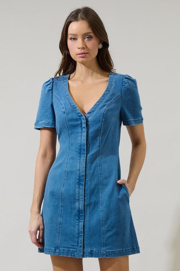 sugarlips Emmet Jackson Denim Mini Dress