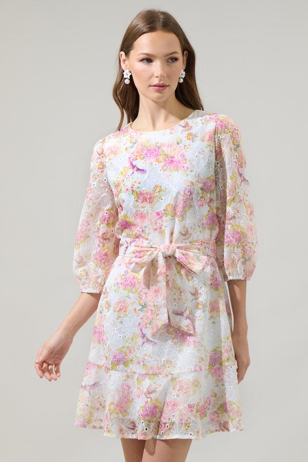Sugarlips Emory Floral Brea Ruffle Mini Dress