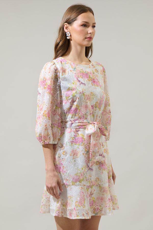 Sugarlips Emory Floral Brea Ruffle Mini Dress