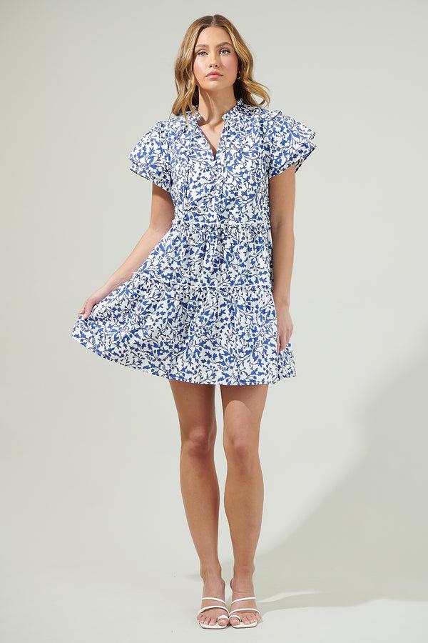 Sugarlips Empire Floral Tiered Mini Dress