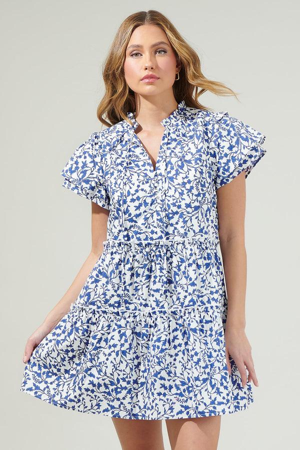 sugarlips Empire Floral Tiered Mini Dress
