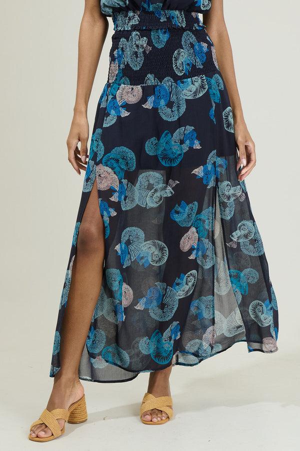 sugarlips Estelle Shell Smocked Maxi Skirt