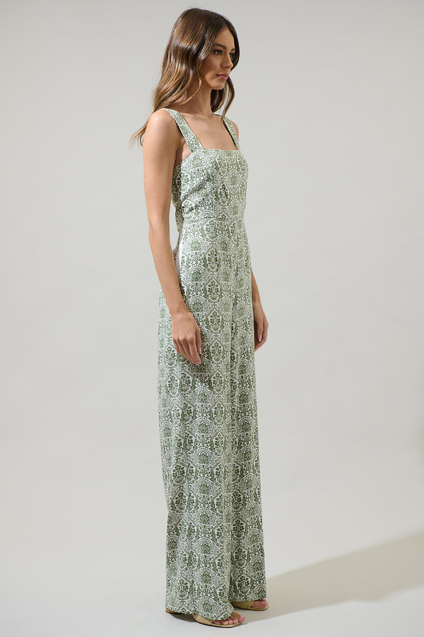 Sugarlips Estrada Floral Arlene Smocked Jumpsuit