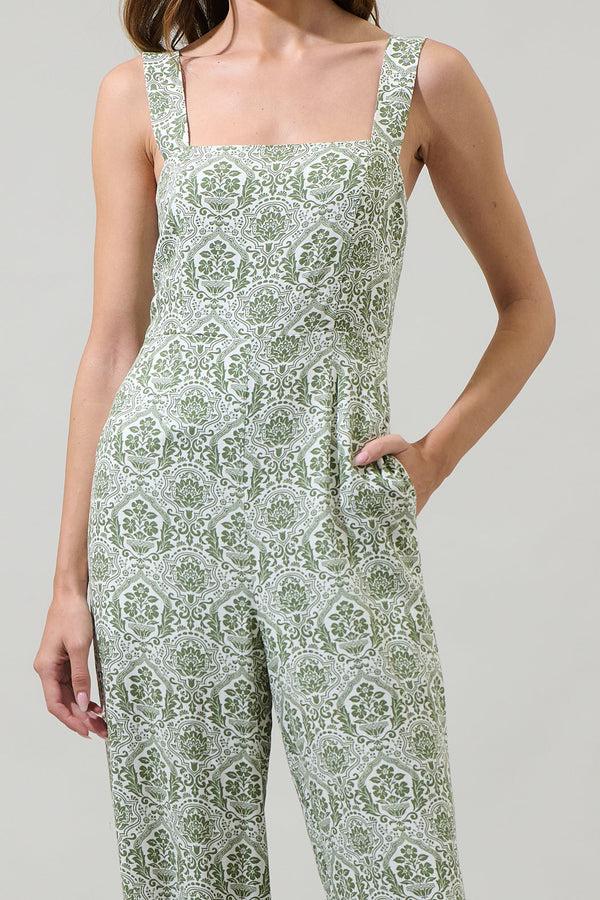 Sugarlips Estrada Floral Arlene Smocked Jumpsuit