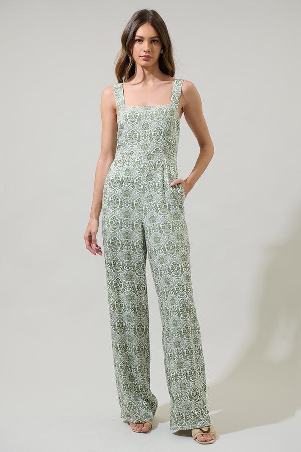 sugarlips Estrada Floral Arlene Smocked Jumpsuit