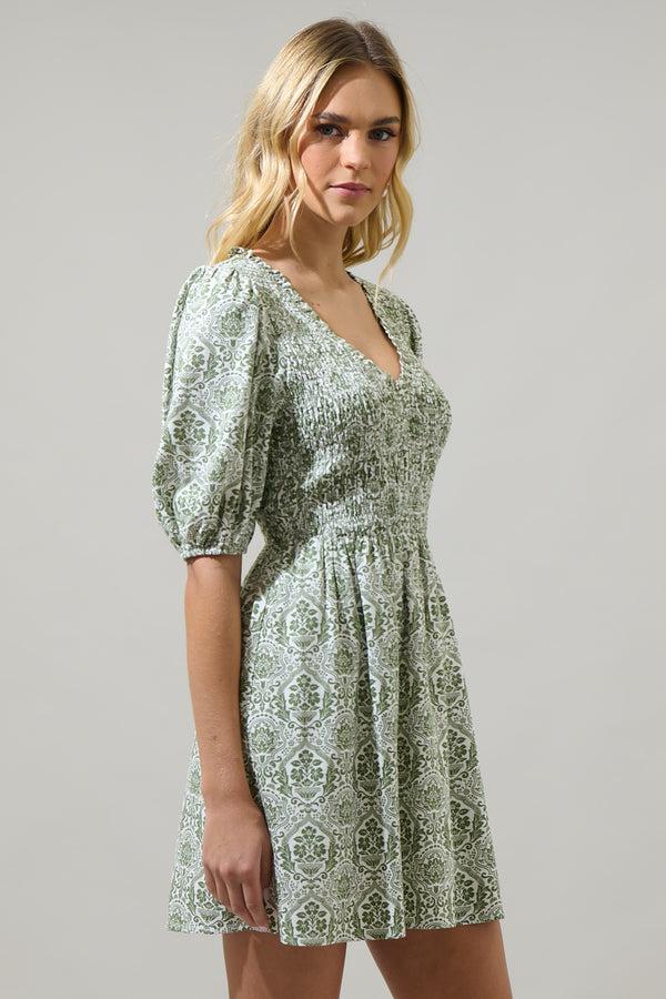 Sugarlips Estrada Floral Jile Smocked Mini Dress