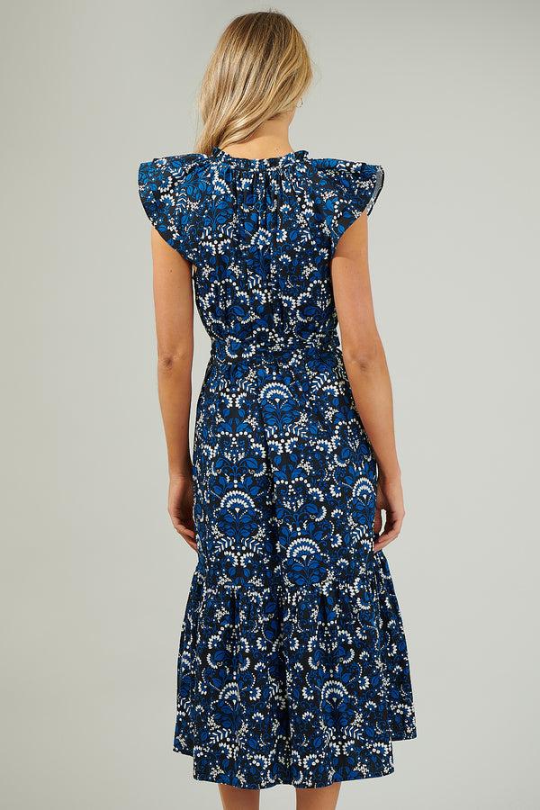 Sugarlips Etta Floral Charlotte Button Midi Dress