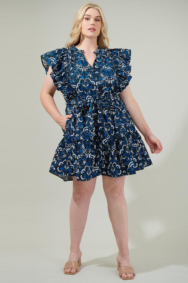 Sugarlips Etta Floral Ruffle Mini Dress Curve