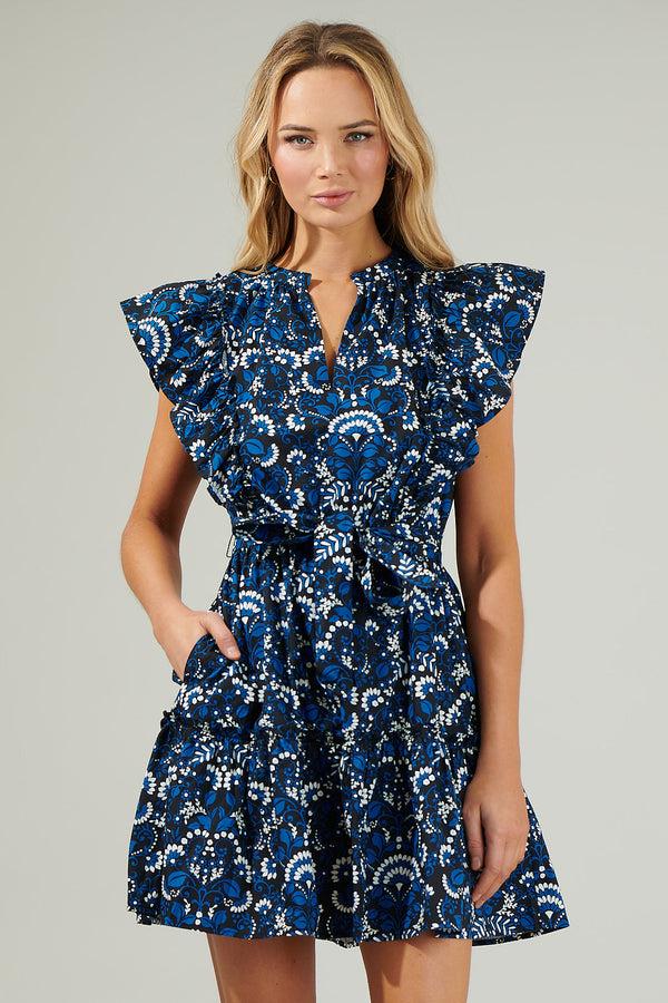 sugarlips Etta Floral Ruffle Mini Dress