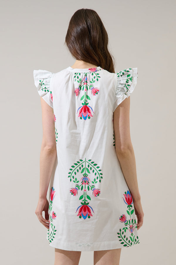 Sugarlips Evalyn Ruffle Mini Dress Saury Floral