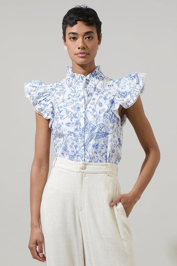 Sugarlips Eve Floral Dacey Button Up Top