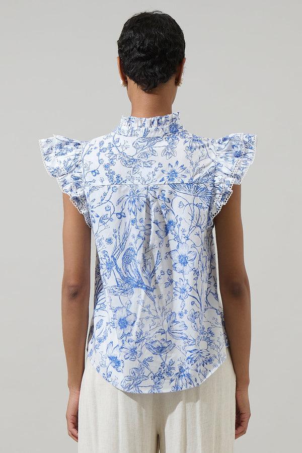 Sugarlips Eve Floral Dacey Button Up Top