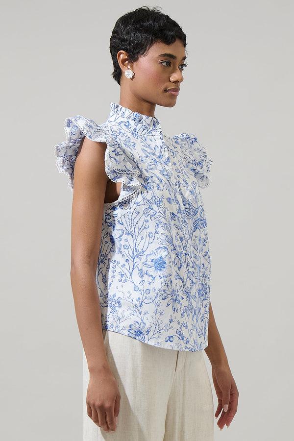 Sugarlips Eve Floral Dacey Button Up Top