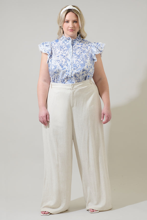 Sugarlips Eve Floral Dacey Button Up Top Curve