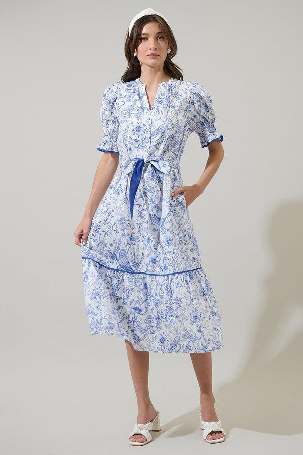 Sugarlips Eve Floral Nori Midi Dress