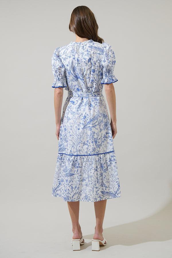 Sugarlips Eve Floral Nori Midi Dress