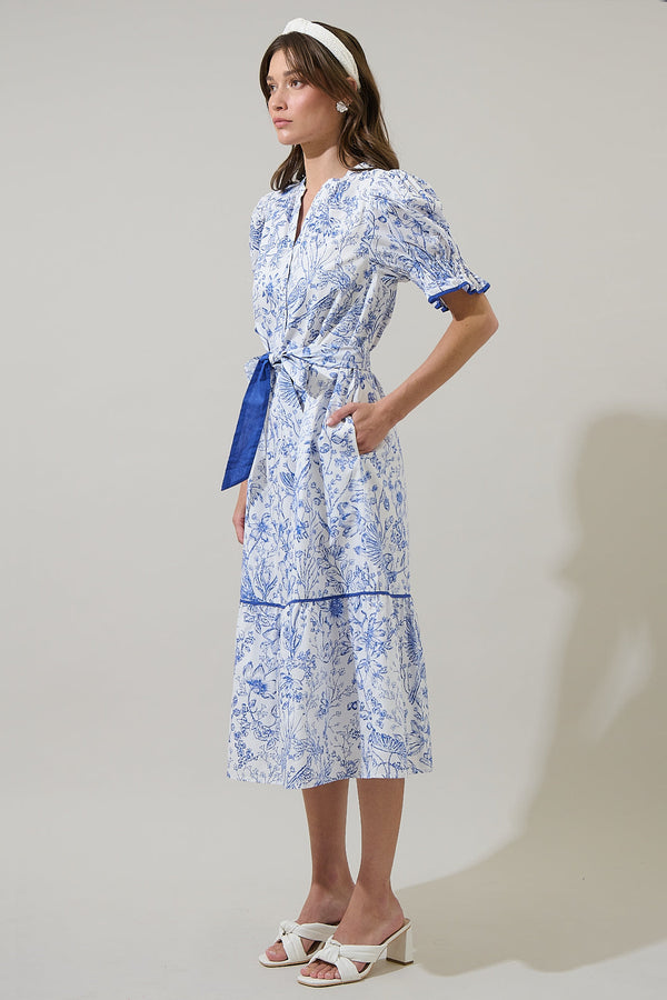 Sugarlips Eve Floral Nori Midi Dress