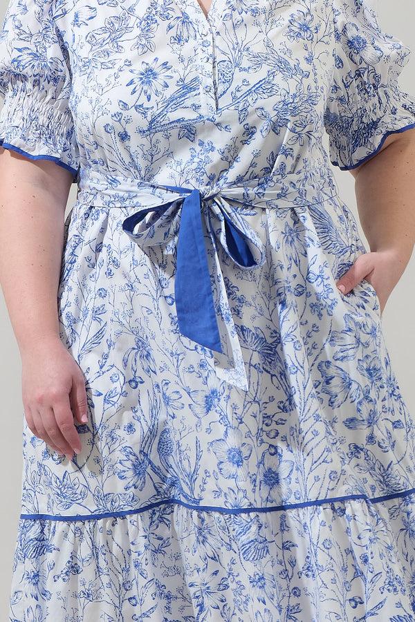 Sugarlips Eve Floral Nori Midi Dress Curve