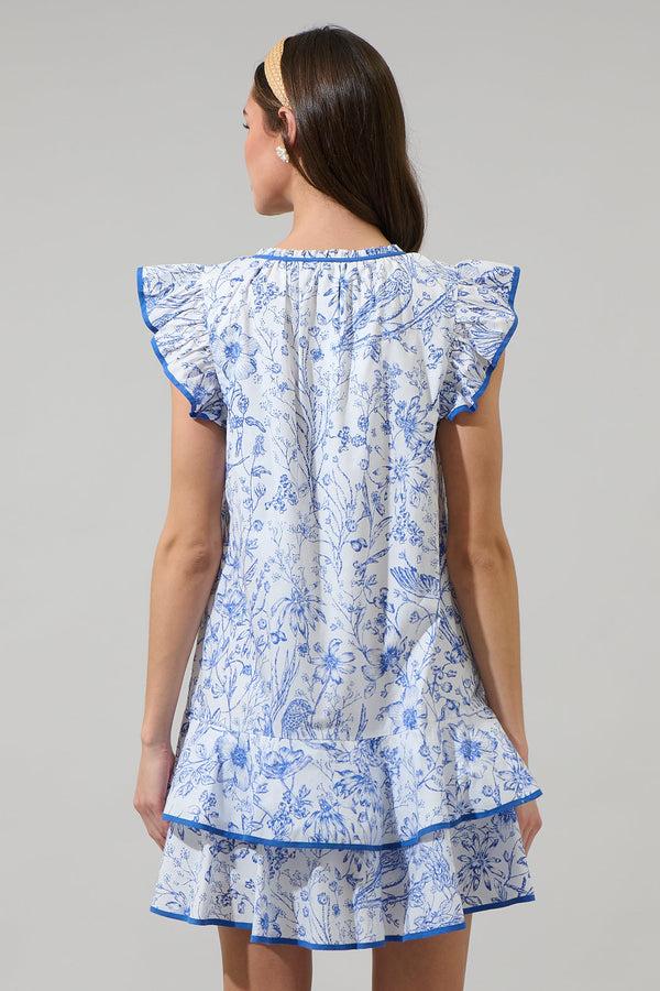 Sugarlips Eve Floral Taris Ruffe Mini Dress