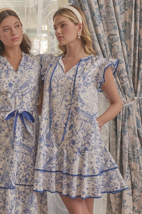 sugarlips Eve Floral Taris Ruffe Mini Dress