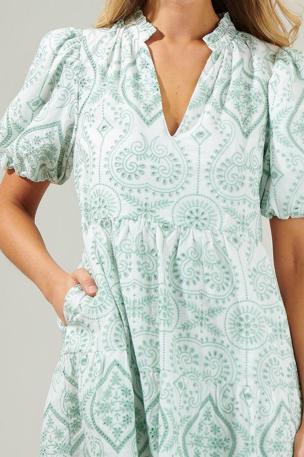 Sugarlips Evelyn Eyelet Jacey Babydoll Mini Dress