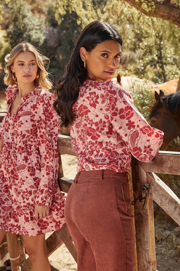sugarlips Everything Nice Puff Sleeve Blouse