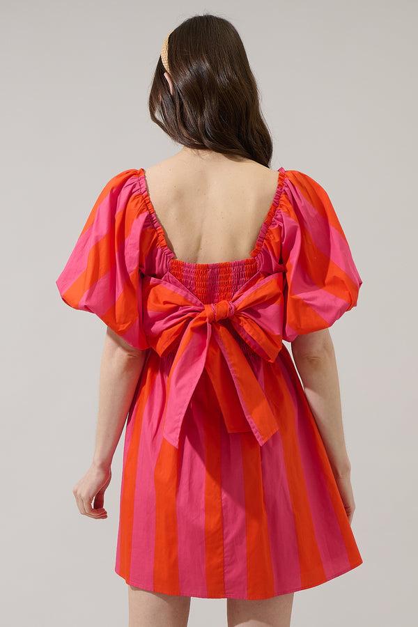 Sugarlips Evy Stripe Marion Babydoll Mini Dress