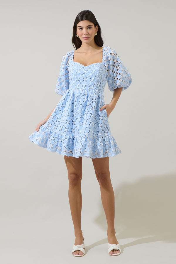 Sugarlips Evy Sweetheart Mini Dress Verlan Eyelet