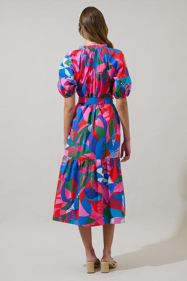 Sugarlips Exene Floral Wynette Tiered Midi Dress