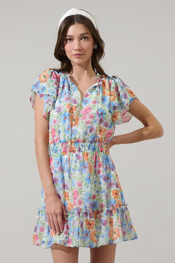 sugarlips Ezia Garden Bumble Ruffle Mini Dress