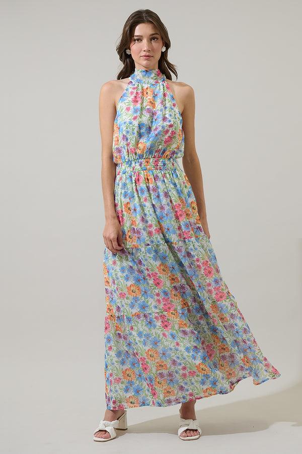 Sugarlips Ezia Garden Jetter Halter Maxi Dress