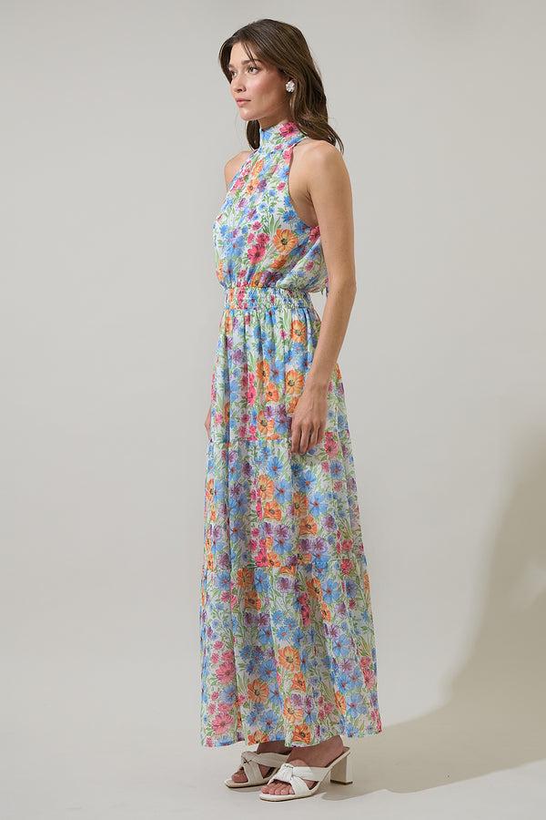 Sugarlips Ezia Garden Jetter Halter Maxi Dress