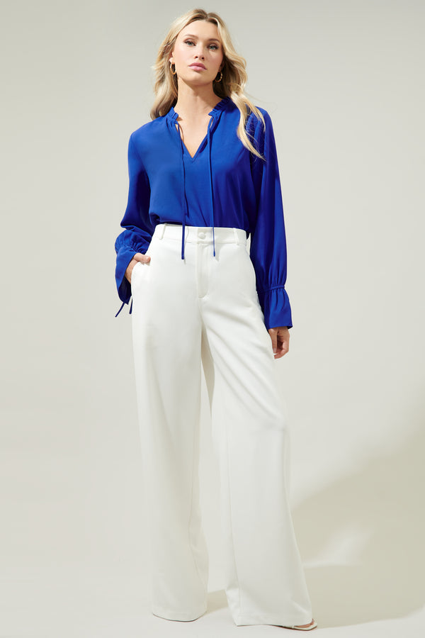 Sugarlips Ezra Split Neck Blouse