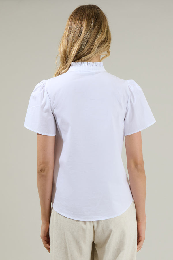 Sugarlips Fabiola Ruffle Button Down Top