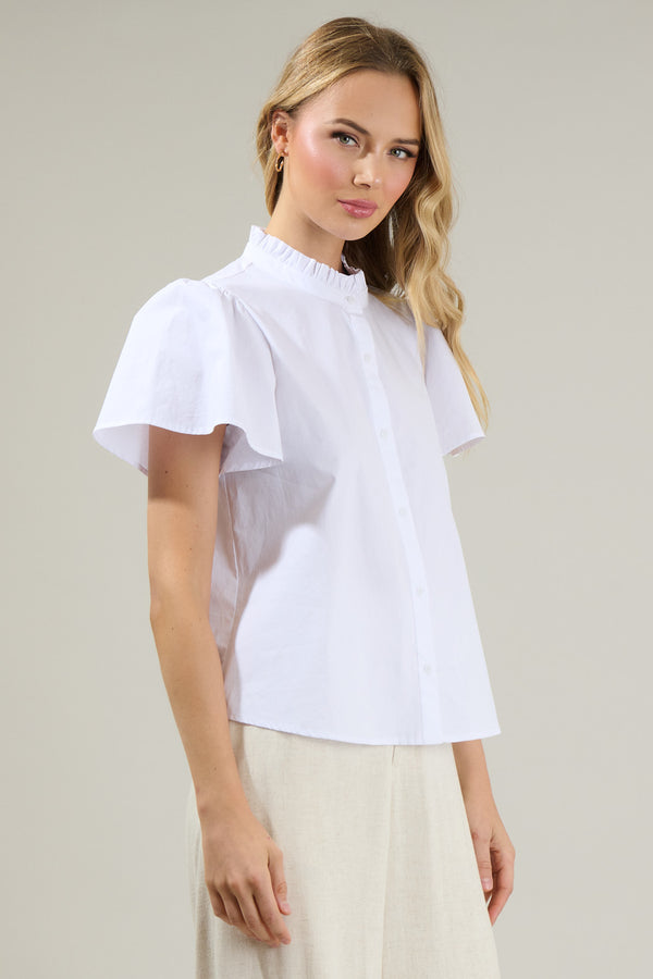 Sugarlips Fabiola Ruffle Button Down Top