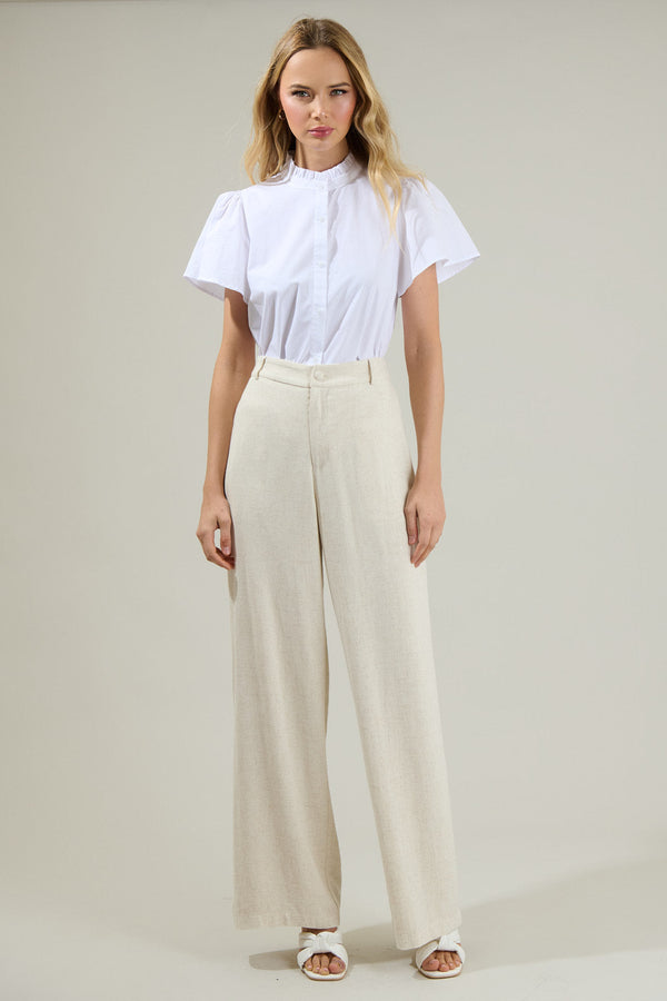 Sugarlips Fabiola Ruffle Button Down Top
