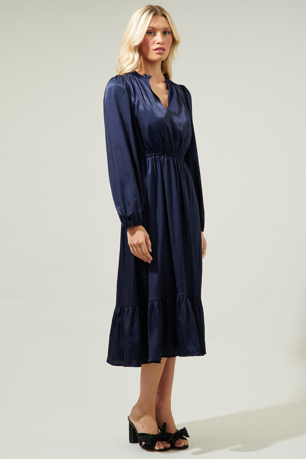 Sugarlips Fabiola Split Neck Midi Dress