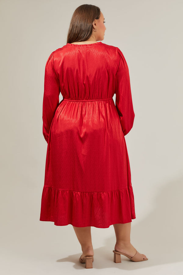 Sugarlips Fabiola Split Neck Midi Dress Curve