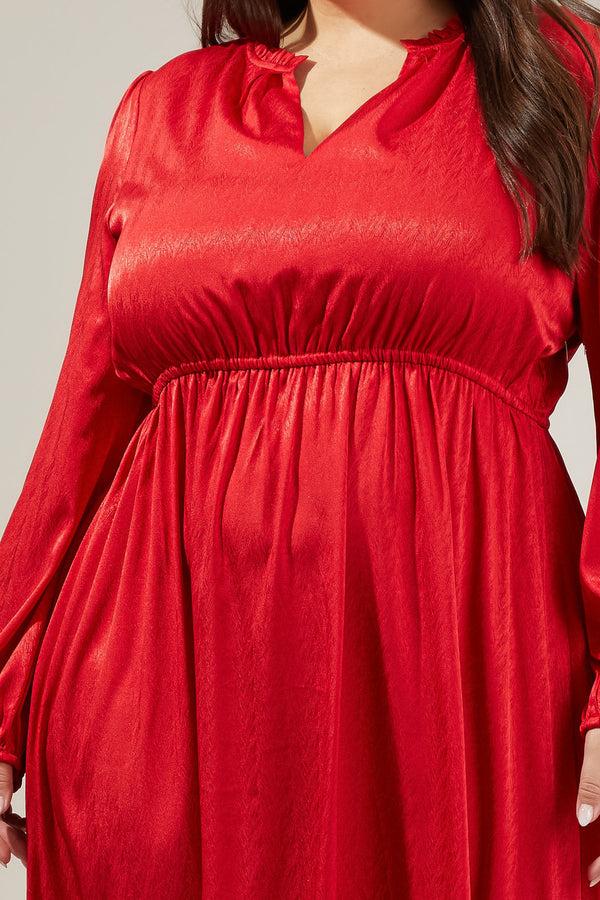 Sugarlips Fabiola Split Neck Midi Dress Curve