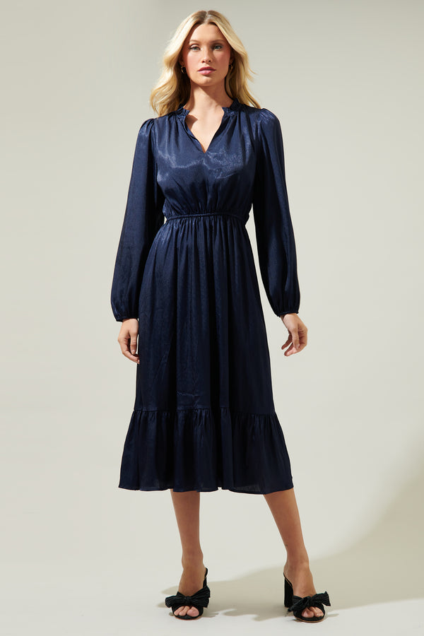 sugarlips Fabiola Split Neck Midi Dress