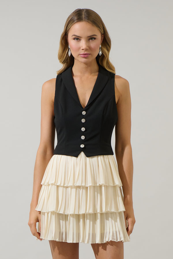 Sugarlips Fadia Atmore Vest Ruffle Mini Dress