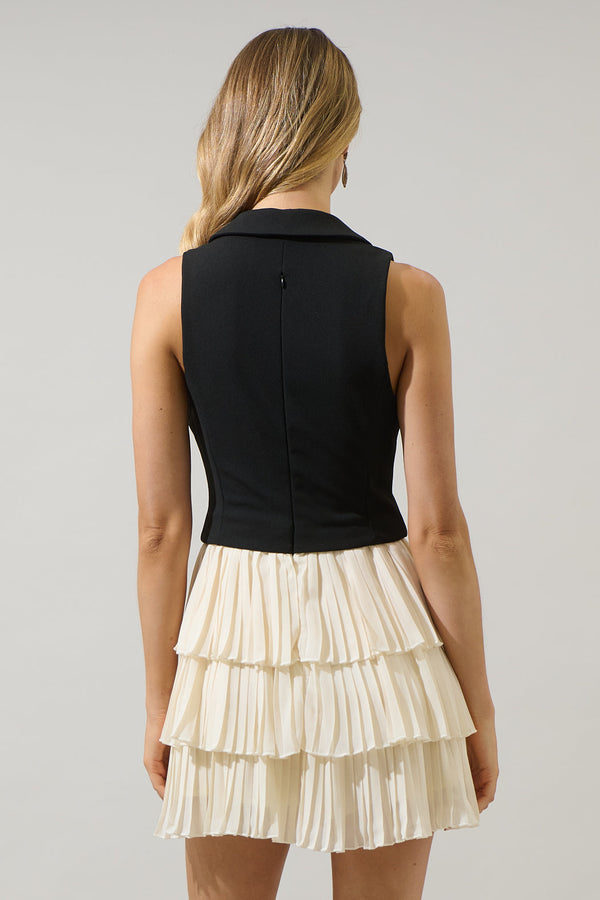 Sugarlips Fadia Atmore Vest Ruffle Mini Dress