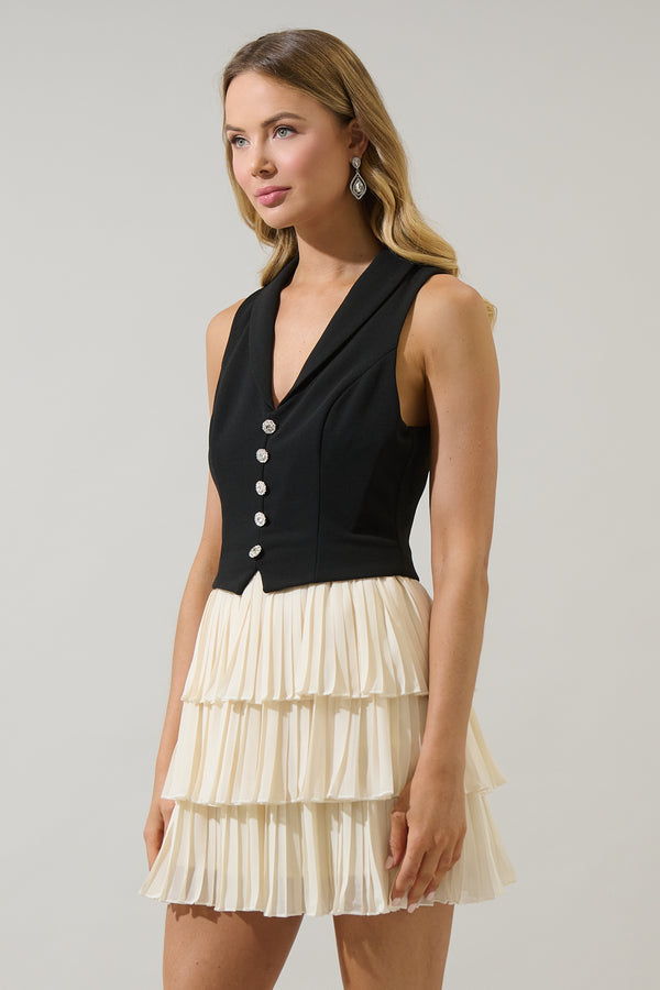 Sugarlips Fadia Atmore Vest Ruffle Mini Dress