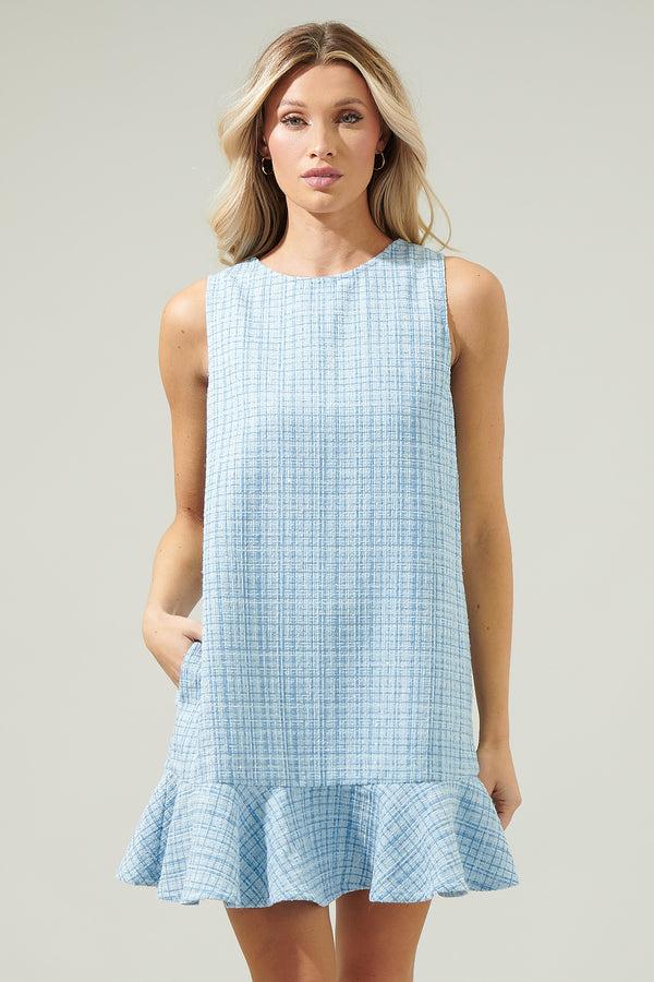 Sugarlips Fairy Floss Ruffled Tweed Shift Dress