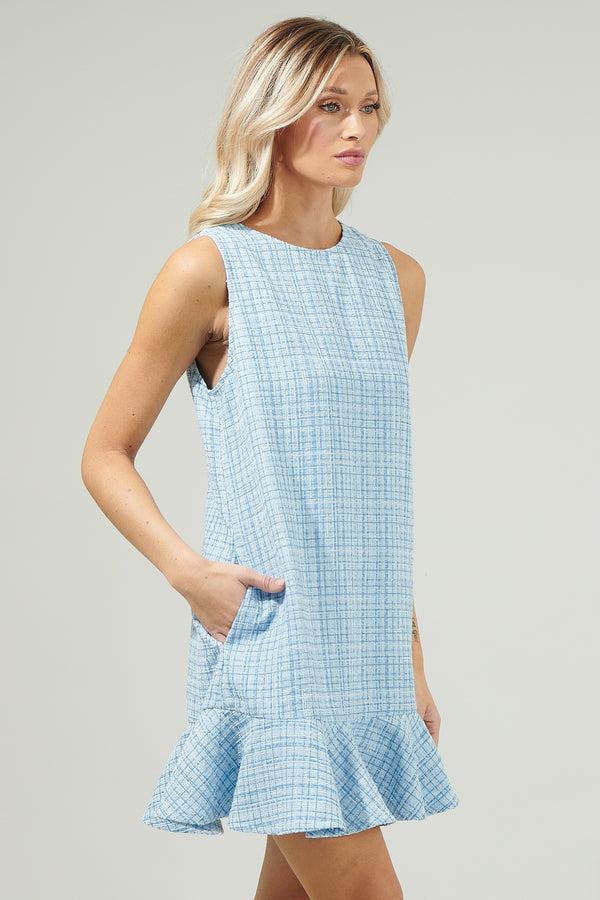 Sugarlips Fairy Floss Ruffled Tweed Shift Dress