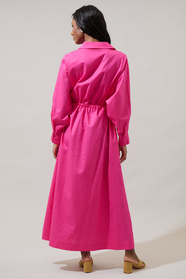 Sugarlips Faiza Dolman Sleeve Poplin Maxi Dress
